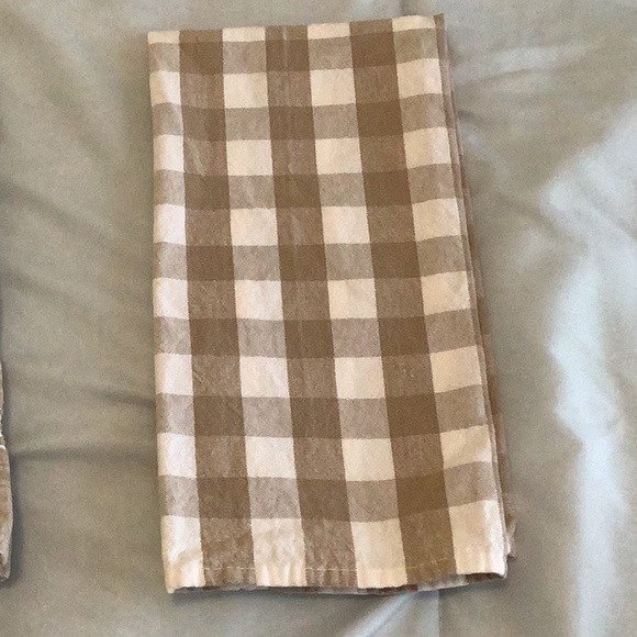 Kitchen towel bundle of (3) brown beige cream different patterns 100% cotton - Picture 4 of 5